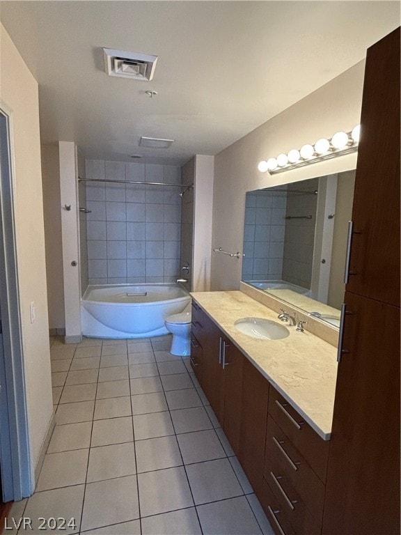 bathroom with vanity and tile patterned floors