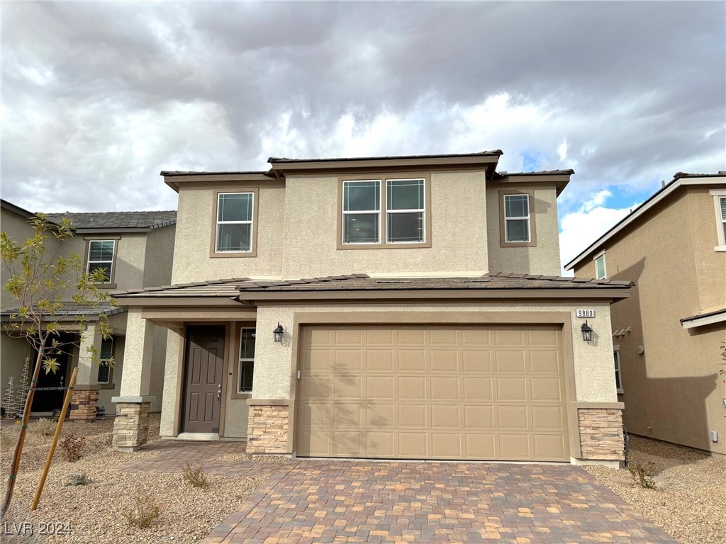 view of property with a garage