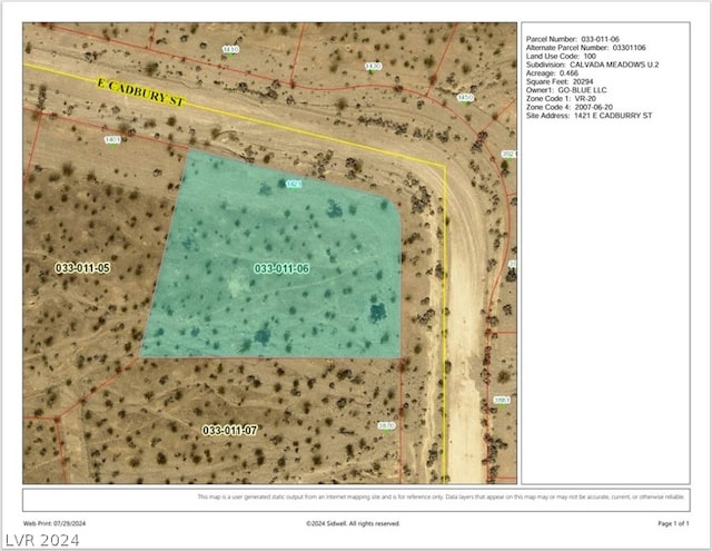 1421 E Cadburry St, Pahrump NV, 89060 land for sale