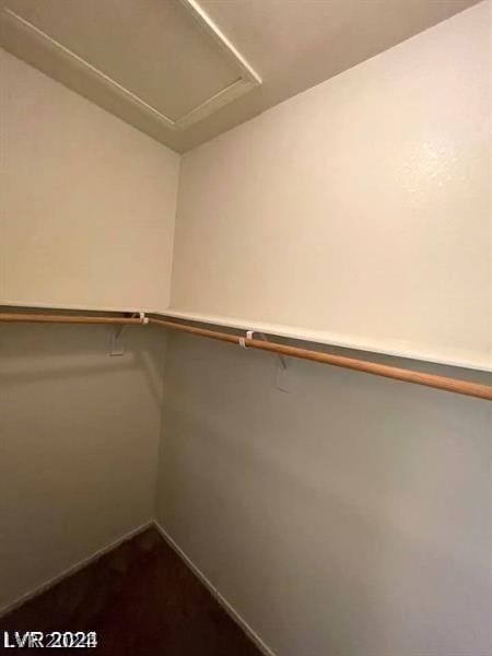 walk in closet with attic access