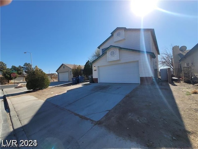 view of home's exterior featuring a garage