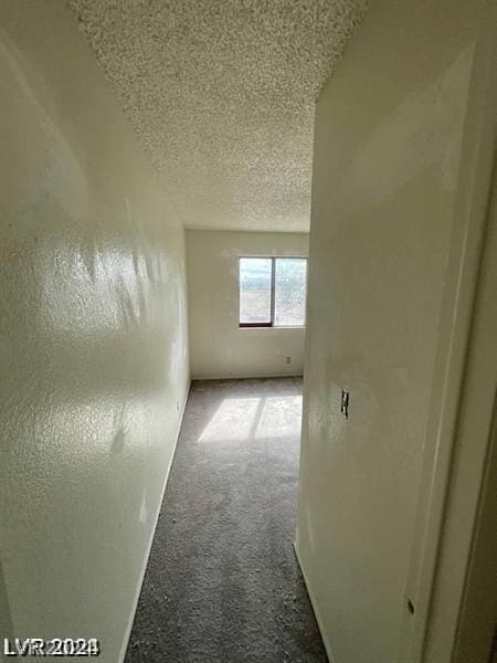 carpeted spare room featuring a textured ceiling