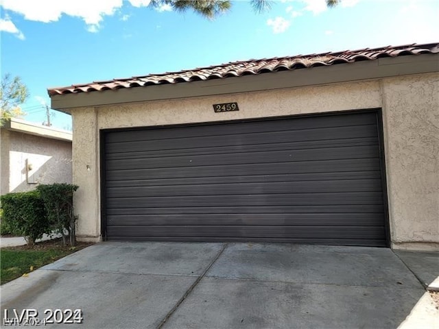 view of garage