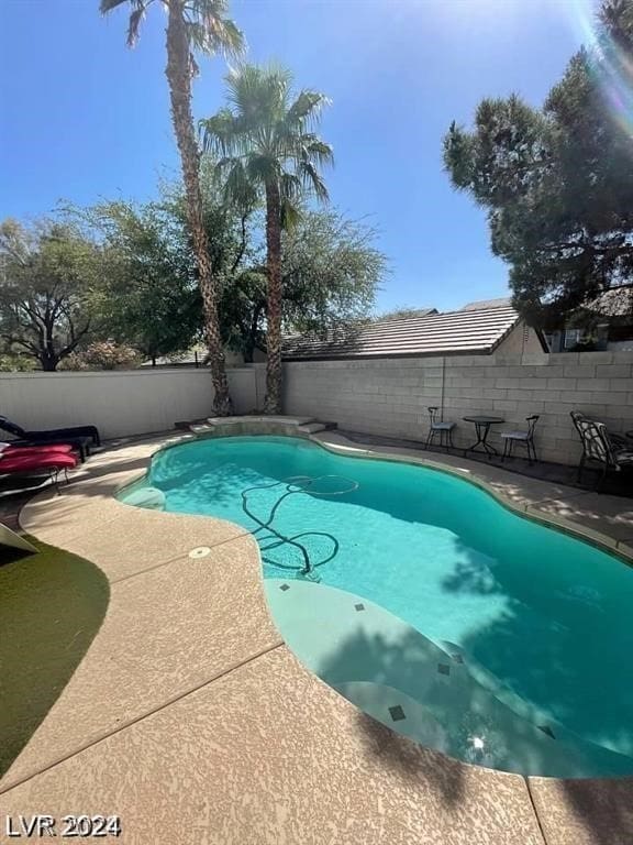 view of pool featuring a patio