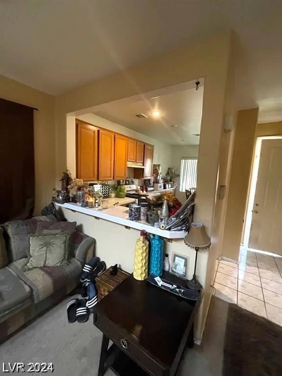 view of tiled living room