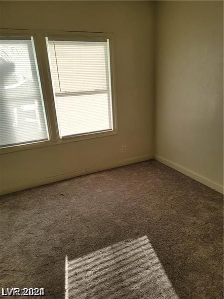 spare room featuring carpet floors and plenty of natural light