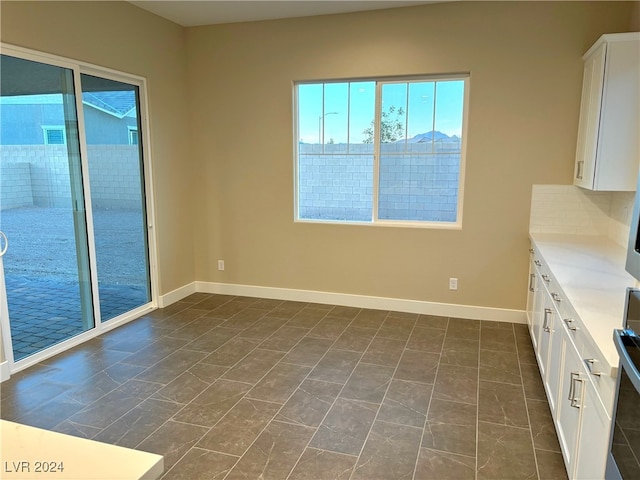 view of unfurnished dining area