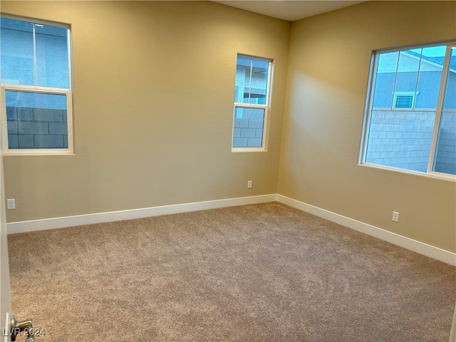 spare room featuring carpet flooring