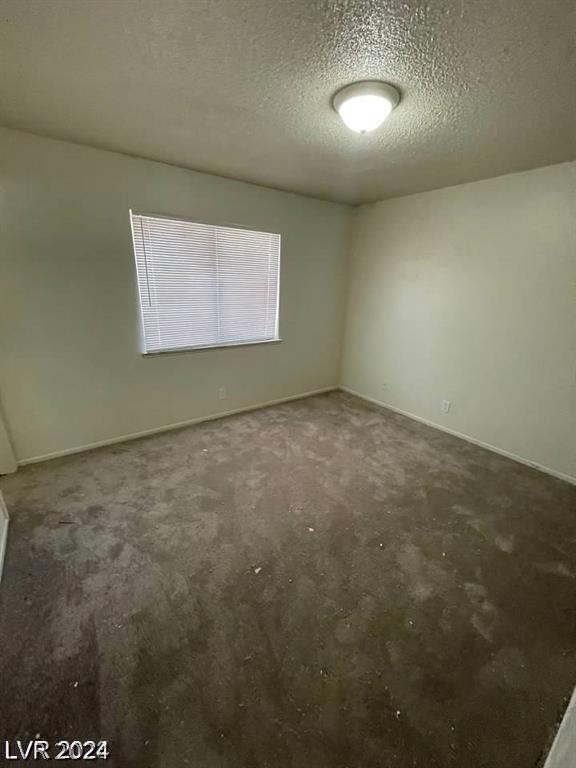 spare room with carpet flooring and a textured ceiling