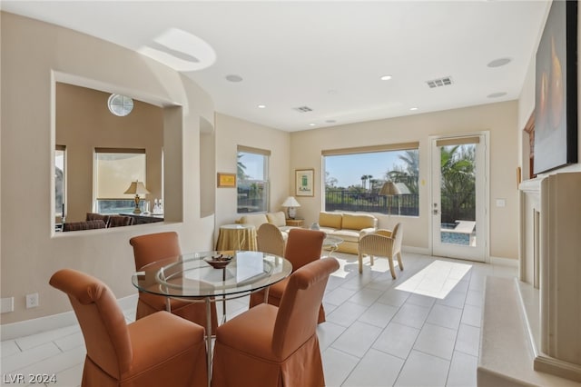 view of tiled dining area