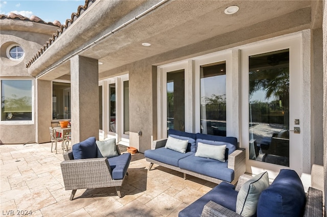 view of patio / terrace with an outdoor living space