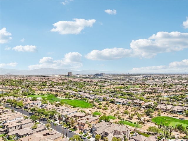 birds eye view of property featuring a mountain view