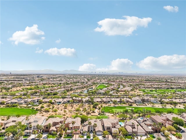 drone / aerial view with a mountain view