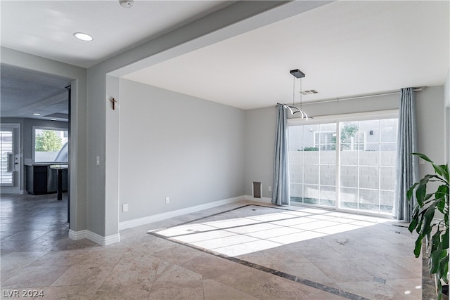 view of unfurnished dining area