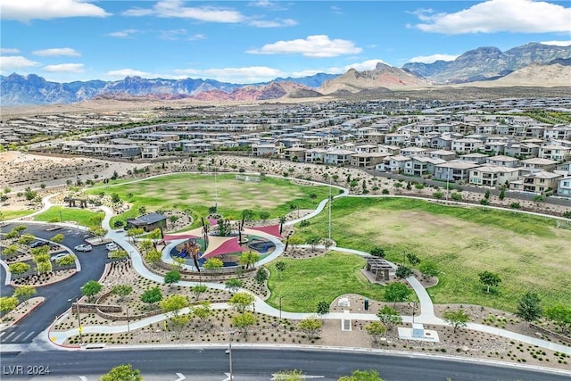 bird's eye view featuring a mountain view