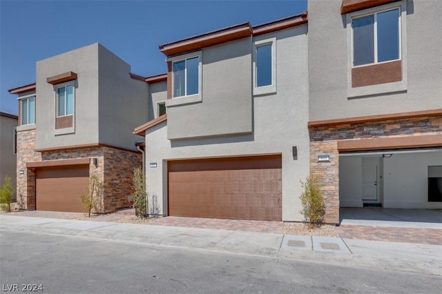 view of property featuring a garage