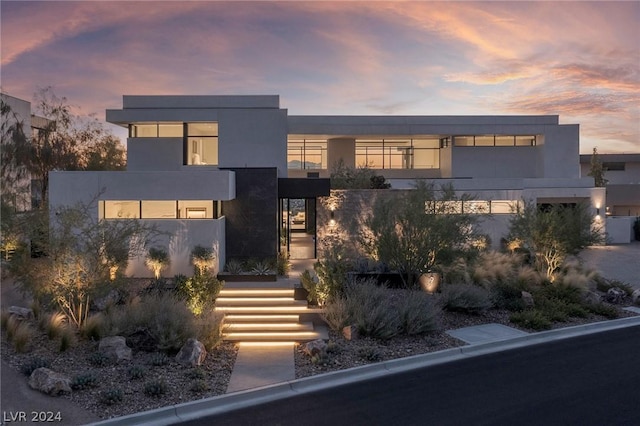 modern home featuring a balcony