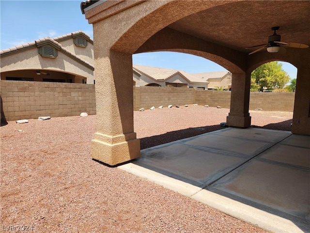 view of patio / terrace with ceiling fan