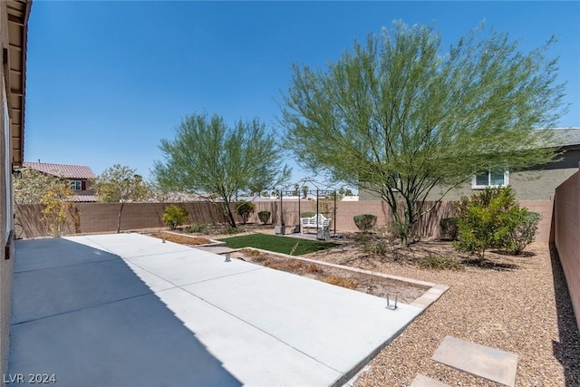 view of patio with a fenced backyard