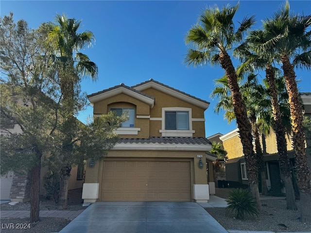 view of front of house with a garage