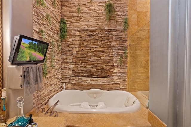 bathroom featuring a tub