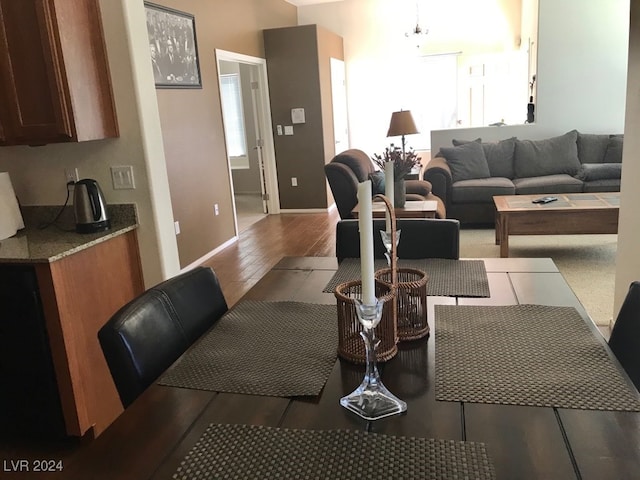 dining room featuring wood-type flooring