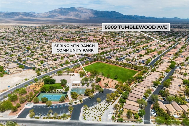 aerial view featuring a mountain view