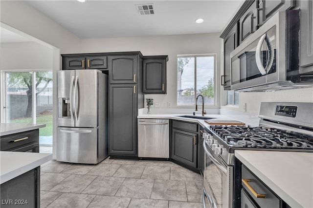 kitchen with stainless steel appliances and sink