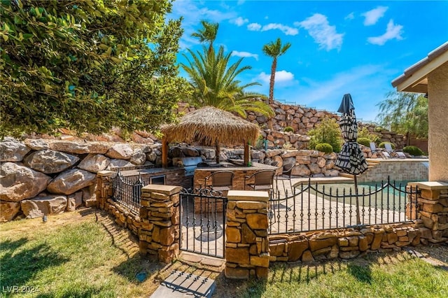 view of patio / terrace with a gazebo