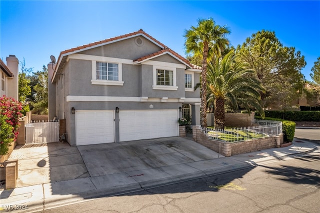 view of front of house with a garage