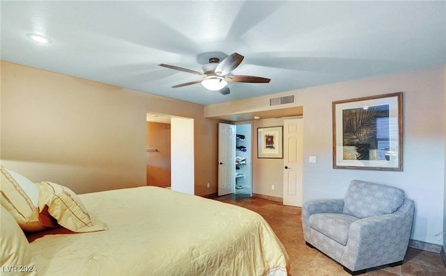 bedroom featuring ceiling fan