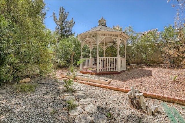 view of yard with a gazebo