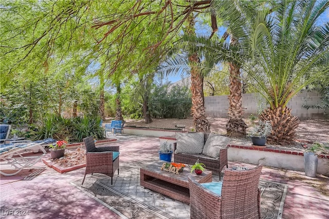 view of patio / terrace featuring an outdoor living space