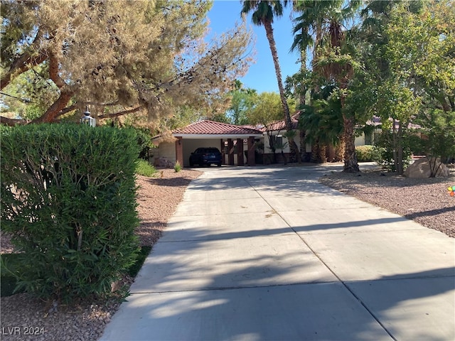 view of front of home with a garage