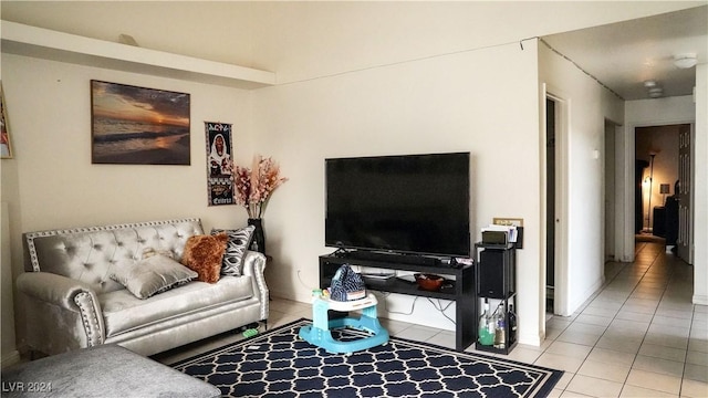 view of tiled living room