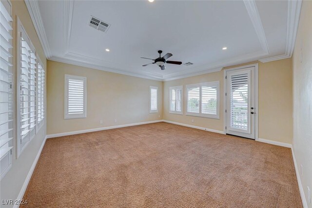 empty room with carpet and ceiling fan