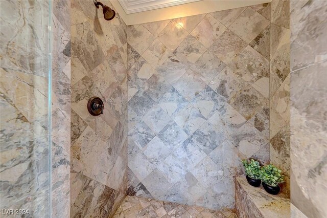 interior details with tiled shower