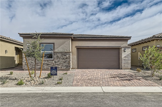 view of front of house with a garage