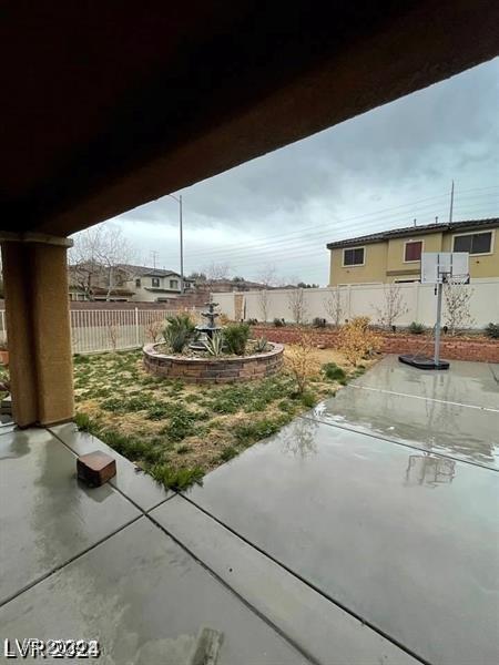 view of yard with a patio and a fenced backyard