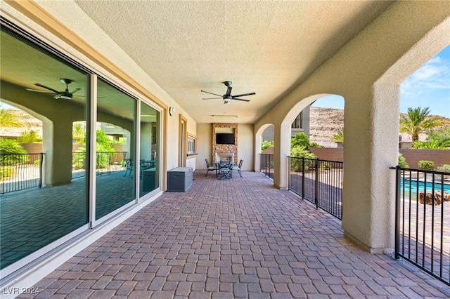 view of patio / terrace with ceiling fan