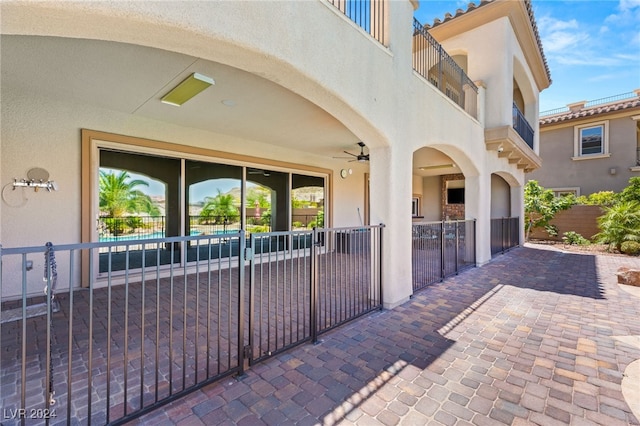 view of patio with a balcony