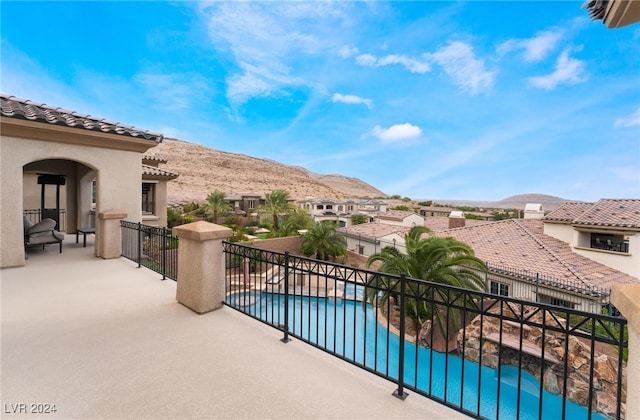 balcony with a mountain view