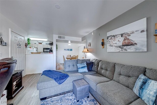 living room featuring light hardwood / wood-style floors