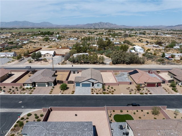 drone / aerial view with a mountain view