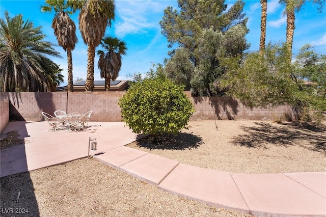 view of yard featuring a fenced backyard and a patio