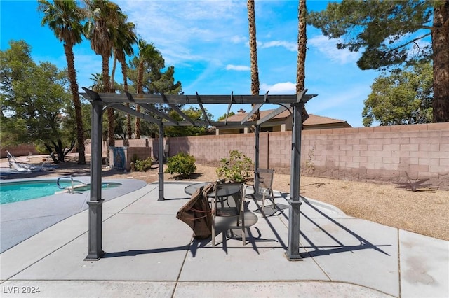 view of patio featuring a fenced backyard and a fenced in pool