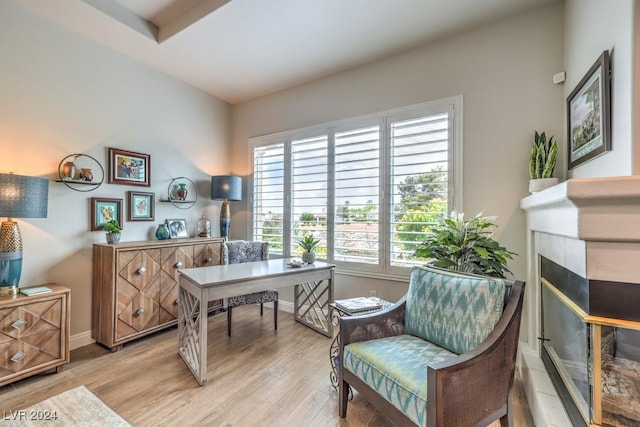 office with light wood finished floors and baseboards