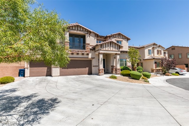 view of front of home with a garage