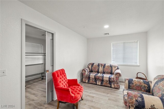 living room featuring light wood-type flooring