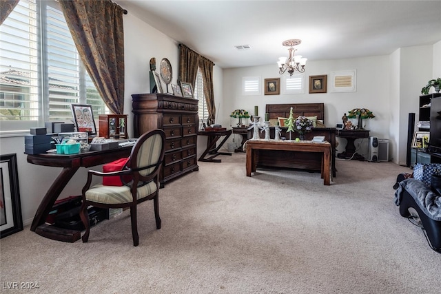 interior space featuring an inviting chandelier